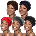 DRESHOW Women Turban Pre-Tied Twisted Braid Hair Cover Wrap Hat African Beanie Headwraps Chemo Cancer Cap