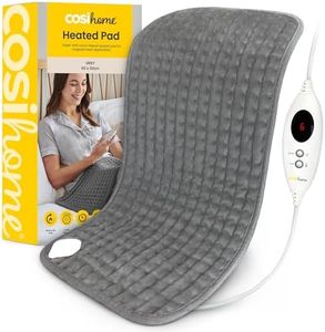 Heat Pad by Cosi Home® - Luxury Electric Heating Pad - Extra-Large, Machine Washable, Digital Remote and 6 Heat Settings to Warm and Relax (Grey) - Heated Pad