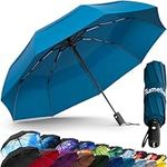 TUMELLA Strongest Windproof Travel Umbrella (Compact, Superior & Beautiful), Small Strong but Light Portable and Automatic Folding Rain Umbrella, Durable Premium Grip, Fits Car & Backpack