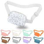 jealkip Fanny Pack Crossbody Bag for Women and Men, Belt Bag for Hiking Bum Bag with Adjustable Strap, Waist pack for Running Workout Sports Travel, leopard white, Fanny Pack