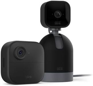 Blink Outdoor 4 (4th Gen) + Blink Mini Pan-Tilt Camera – Smart security camera, two-way talk, HD live view, motion detection, set up in minutes, Works with Alexa – 2 camera system