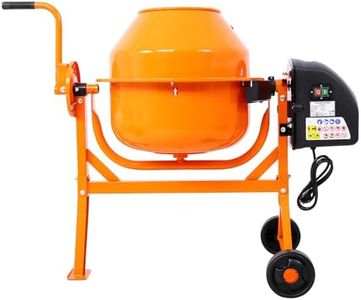 3 CU FT Electric Cement Mixer, 1/3 HP Portable Electric Concrete Mixer Machine with Wheel and Stand, 120V Power Cement Mixer Machine for Stucco Mortar Seeds Fodder