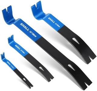 SHALL 4-Piece Flat Pry Bar Set -15" 10" 7.5" 5.5"- Heavy Duty & Mini Nail Puller Crowbar, Utility Claw Bar, Wonder Bar, High-Carbon Steel Flat Bar Tool for Home Remolding & Woodworking