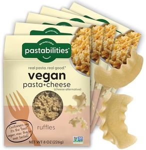 Pastabilities Vegan Ruffles - Mac and Cheese - Family Size – Serves 4, Wheat Based Pasta, Delicious Taste, Non GMO, Vegan Pasta and Cheese, 10g of Protein (6 Pack, 8 Oz)