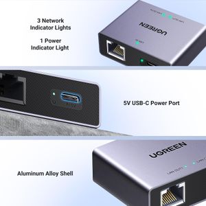 UGREEN Ethernet Splitter 1 to 2 – RJ45 Network Adapter
