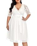 Plus Size White Lace Dress Women Co