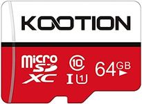 KOOTION 64GB Micro SD Card, UHD Video for GoPro, Action Camera, Drone, Smartphone, R/W up to 80/20MB/s MicroSDXC Memory Card UHS-I U1 Class 10