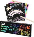 Mr. Pen- Scratch Art for Kids with Wooden Stylus, 125 pcs, Rainbow Scratch Paper, Scratch Art Paper, Rainbow Scratch Art for Kids Drawing, Black Scratch Off Paper for Kids