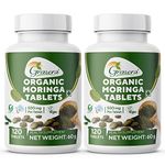 Grenera Organic Moringa Tablets (120 nos x 2 Bottles), Drumstick Leaf Powder Tablet, Super-Food Shigru, Vegan, Gluten Free, Non GMO