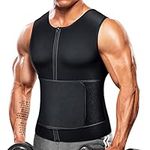 Sauna Vest for Men Waist Trainer Body Shaper Sauna Suit Slimming sweat band big and tall Trimmer（Black，6X-Large）