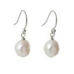 Cultured Baroque Pearl Threader Earrings Dangling Sterling Silver Single Pearl Drop Earrings