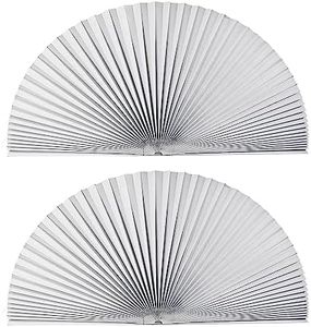 Arch Window Light Fully Blocking Pleated Shade Blinds for semi-Circle Arch Window Easy to Cut and Install , 72” x 36”, White ,Pack of 2