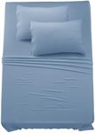 Lux Decor Twin XL Sheet Set - 4 Pc Bed Sheets - High GSM Brushed Microfiber Sheets -Upto 16 Inches Deep Pocket Bedding Sheets & Pillowcases| Lightweight Sheets (Blue)