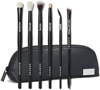 Morphe Eye Stunners Brush Set - 6 Piece Eyeshadow Brush Set - Lining, Blending & Angled Eyeshadow Brushes - Made with Natural & Synthetic Bristles and Includes Makeup Brush Case (6 Count)