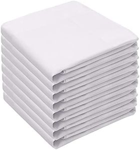 8 Pack Cotton Men's Handkerchief,Men's White Handkerchiefs,Large Pocket Squares Hankies,Soft Cotton Hankie for Men-40cmx40cm