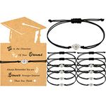 Woanger 50 Sets Graduation Bracelets Bulk 2024 Graduation Gifts Adjustable Compass Bracelet with Card for Grad Students(Lovely)