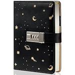 Starry Leather Journal with Lock, R