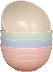Unbreakable reusable mini Bowls Eco-Friendly Wheat Straw Dinner/Dessert/Salad Bowls Lightweight Noodle Bowl,Dishwasher & Microwave Safe bowls sets 5 Pieces (4.7')