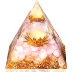 GUJOXILA 2.4" Rose Quartz Crystal Orgonite Healing Crystals Tower Spiritual Crystal Gifts for Women Lotus Flower Reiki Nature Meditation Protection Energy Witchy Pink Gift