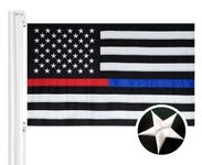 Thin Blue Line and Thin Red Line Flag - 3x5 ft with Embroidered Stars and Sewn Stripes, Long Lasting Nylon, UV Protection Perfect for Outdoors