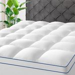 KAYFIA King Mattress Topper,Extra Thick Mattress Pad Cover for Deep Sleep,3D+7D Snow Down Alternative Fill Overfilled Plush Pillow Top Mattress with 8-23 Inch Deep Pocket-White