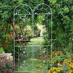 Sungmor Large Metal Garden Trellises for Climbing Plants - 82.5 Inch Tall & 2PC Green Pack - Beautiful Retro Style Metal Fence Trellis - Gardening Vines Plant Support for Flower Rose Climbing