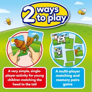 Orchard Toys Farmyard Heads and Tails Game – Matching Card Game for Kids