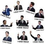 100 PCS I Did That Trudeau Stickers，Waterproof Justin Trudeau I Did That Sticker，Funny Stickers with 10 Different Patterns for Car Window Glass Bumper Motorcycle Water Bottles,Backpack,Phone