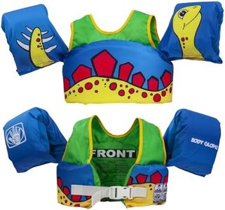 Body Glove Paddle Pals Learn to Swim Life Vest, One Size 33-55 LBS, Dinosaur