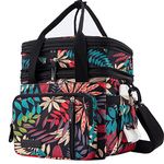 Adult Insulated Lunch Box for Work, Expandable Large Lunch Bags for Women Men, Leakproof Double Deck Lunch Box Cooler Tote Bag with Removable Shoulder Strap (New Flower)