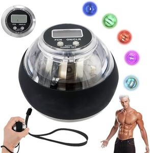 Gyro Ball Powerball Gyroscope 2025, Curaball Hand Strengthening Device - Auto-Start Hand Exerciser with Counter, Wrist Strengthener, Torqueball Resistance Trainer for Arm Fingers, Colorful LED Lights
