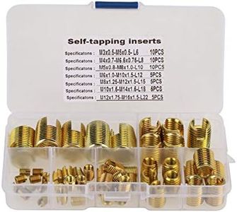 50 Pieces self-Tapping Screw Set, Integrated Thread kit, Combination Set, Threaded Insert, self-Tapping Thread Inserts for Inserting Metal Plastic Industry