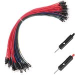 Hellotronics Breadboard Jumper Wires Male to Male, Pack of 130 Pieces More Red And Black M-M Jumpers Wires Cables, Square Head 0.1'' 26AWG 5 Colors (30CM, M/M)