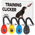 Diyife Dog Clicker, [4 PCS, Multi-Color] Dog Training Clicker with Wrist Strap for Dog Cat Horse Clickers for Dog Training Lightweight Durable Puppy Clicker Training Kit, for Pet Lovers