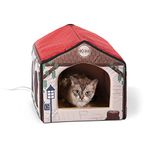 K&H PET PRODUCTS Thermo-Indoor Pet House Heated Cat Bed for Dogs and Cats Cottage Design 16 X 15 X 14 Inches