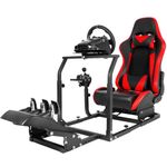 Dardoo Gaming Simulator Cockpit Racing Sim Stand with Seat Fits for Thrustmaster T300RS TX, Fanatec/Logitech G25 G27 G29 G920 G923,Steering Wheel Bracket for PC PS4 Xbox,Without Wheel,Shifter & Pedals