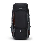 Boldfit Rucksack Bag 65 litres Trekking Bag Travel Backpack for Men & Women Rucksack Bags for Men with Laptop Sleeve & Waterproof Rain Cover for Camping Tourist Shoe Compartment 65Ltrs (Black)