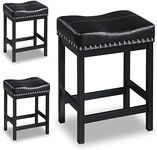 OUllUO Black Bar Stools Set of 3, C