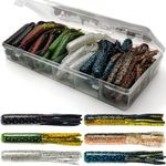 VMSIXVM Tube Baits Crappie Lure Tube Jig Heads Fishing Lures Kit, Tube Lure Soft Plastic Swimbait Grub Worm for Crappie, Bass, Trout, Tube Hook Crappie Jig Bait Fishing Gear for Freshwater Saltwater