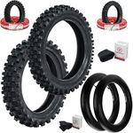 Set 2 Yimatzu 2.50/2.75-10" & 3.00-10 (70/100-10) Front and Rear Tires with Inner tubes TR4 Straight Valve Stem for 50-125cc All Dirt Bikes, Motocross Pit Bikes, Scooters CRF50F, XR50, PW50,YZinger