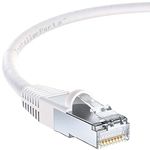 InstallerParts 15 Ft Cat 6 Shielded (SSTP) Patch Cable Molded White - Professional Series - 50 Micron Gold Plated RJ45 Connectors - Ethernet Data Network