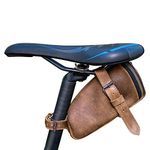 Hide & Ride, Bicycle Under Seat Pouch, Multi-functional Organizer for Commuters, Accessory Bag, Biker Essentials, Full Grain Leather, Handmade, Bourbon Brown