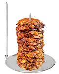 DOLAMOTY BBQ vertical rotisserie Vertical Skewer for Al Pastor chicken gyro meat Hack Gaucho, for Home Made Tacos Al Pastor, Shawarma, Brazilian Churrasco,Stainless Steel,with 8 inch & 10 inch stick