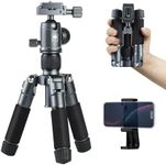 SIRUI Compact Mini Desktop Tripod, 20" Aluminum Portable Small Tabletop Tripod Stand with 360° Ball Head for DSLR, Camera, Phone, Loaded up to 22lbs, Phone Holder Included, AM-TT50