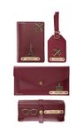 AICA Personalised Name & Charm Womens Leather Wallet Gift Set (Wine) | Customized Diwali Karwachauth Gifts for Women Friends Family Office Colleagues Employees | Diwali Gift Hampers