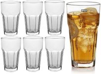 BINZO 500 ml Big Glass Set of 6 for Mocktail, Cold Drinks, Cocktails, Ice Tea, Shake, Juice, Water, Drinking Glasses, Stackable, Heavy Tumbler Glassware for Home, Everyday Use.