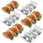 Taco Holder Stand Set of 6 Stainless Steel Taco Tray Style Each Rack Holds Up to 3 Tacos for Tortillas, Burritos, Parties & Restaurants