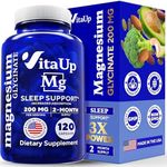 VitaUp Magnesium Glycinate 200mg - USA Made Magnesium Bisglycinate Capsules - High Absorption Magnesium Supplement for Sleep, Heart, Muscle, Metabolism Support - 120 Vegan Chelated Magnesium Capsules