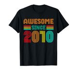 14 Years Old Boy Girl Awesome Since 2010 14th Birthday Gifts T-Shirt