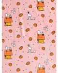 Peanuts Halloween Throws and Blankets (Pink w/Pumpkins & Ghosts, 50" x 70")